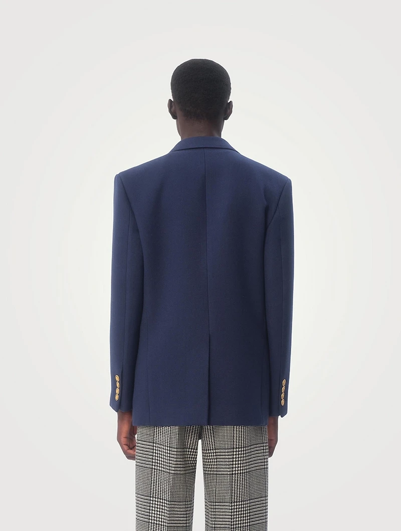 Wool And Silk Double-Breasted Jacket