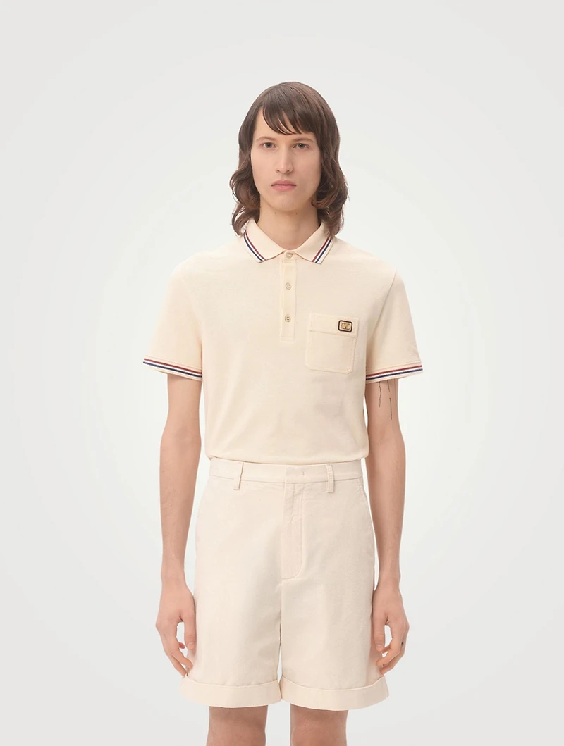VLogo Cotton Piqué Polo Shirt