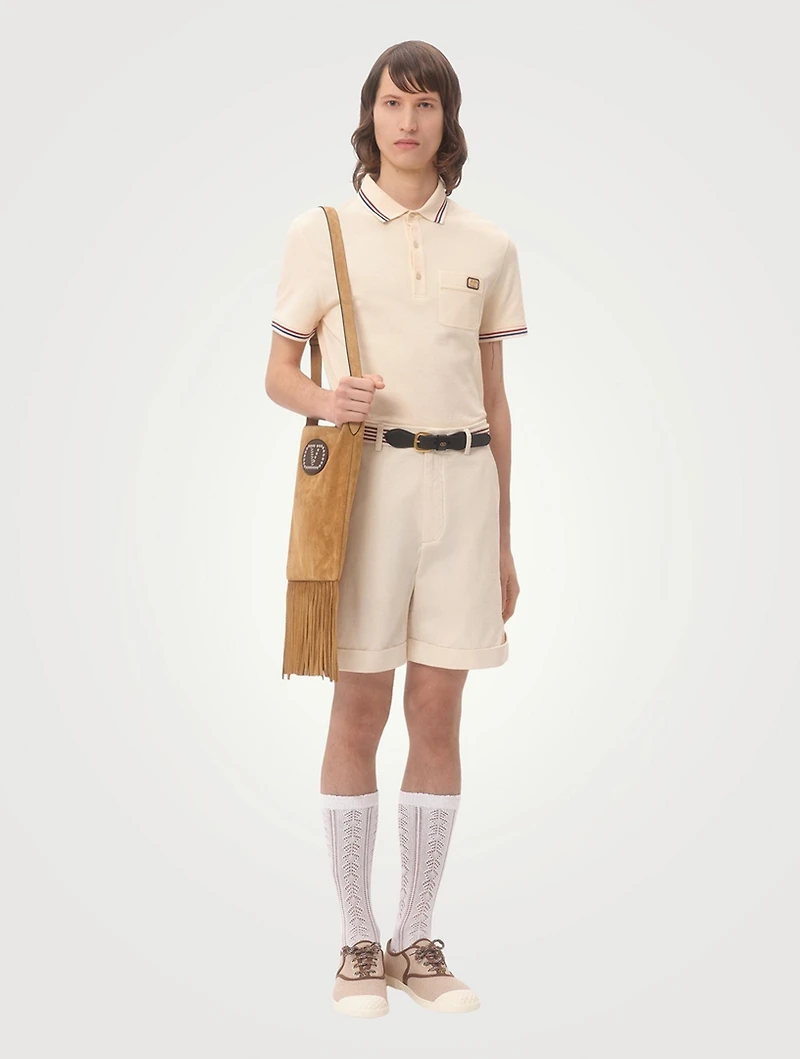 VLogo Cotton Piqué Polo Shirt