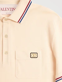 VLogo Cotton Piqué Polo Shirt