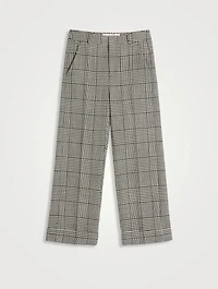 Houndstooth Check Wool Trousers