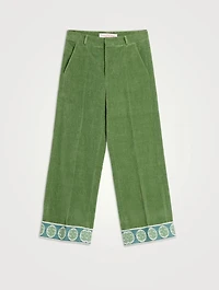 Cotton And Linen Velvet Flare Pants