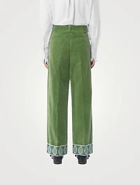 Cotton And Linen Velvet Flare Pants
