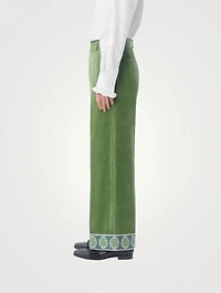 Cotton And Linen Velvet Flare Pants