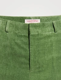Cotton And Linen Velvet Flare Pants