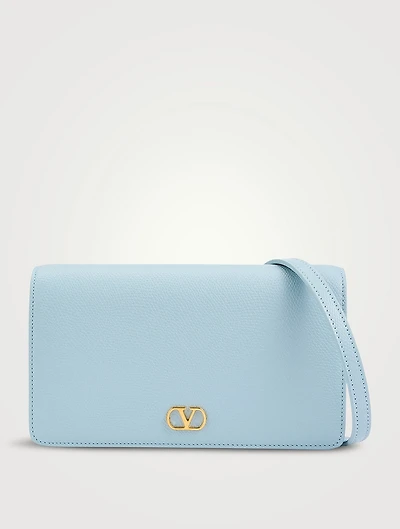 VLogo Leather Wallet-On-Strap