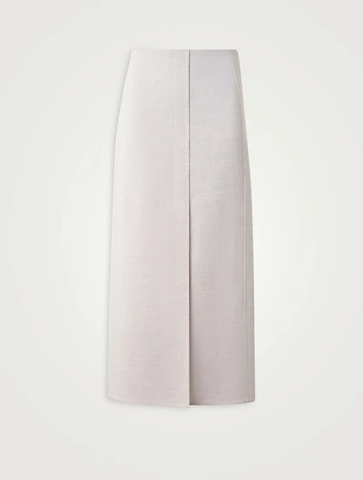 Double-Face Linen Midi Skirt