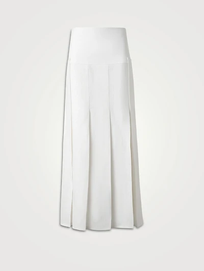 Pleated Linen And Wool Skirt