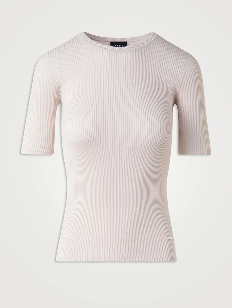Ribbed Silk And Cotton Top