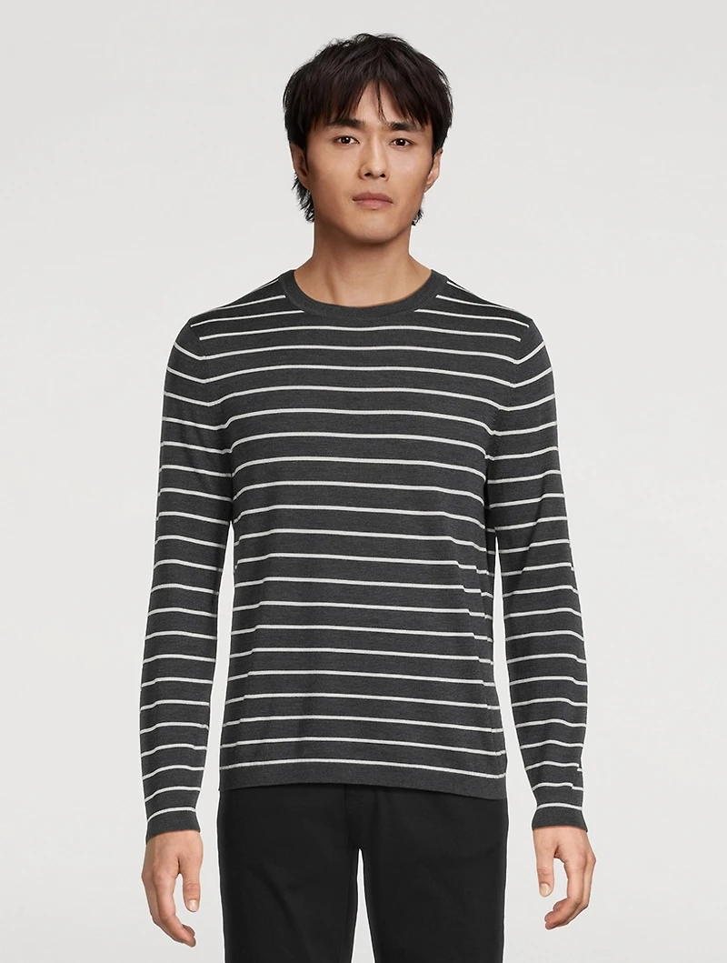 Wool Sweater Striped Print