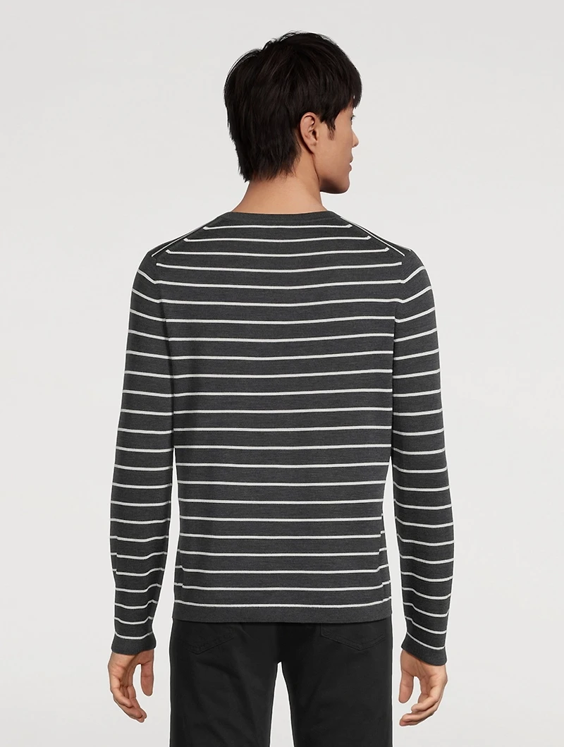 Wool Sweater Striped Print