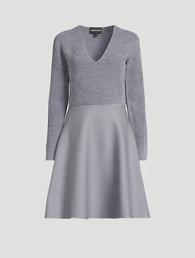 Mixed-Knit Mini Dress