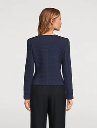 Waffle-Knit Peplum Jacket