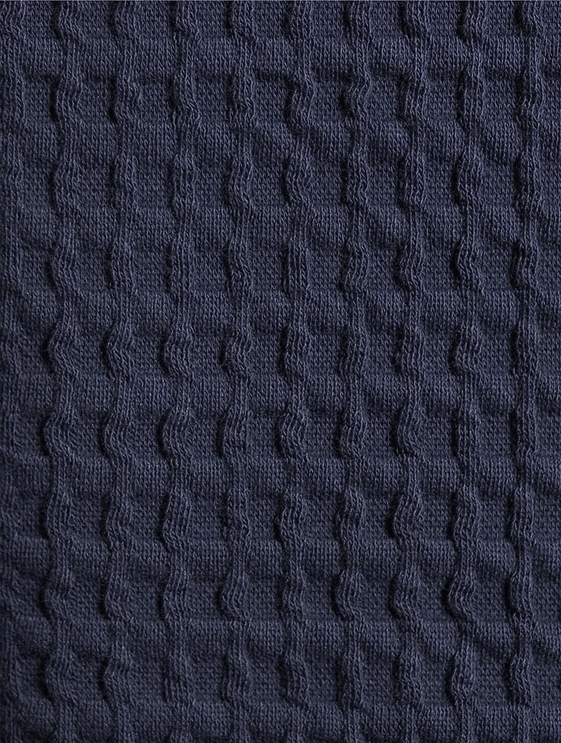 Waffle-Knit Peplum Jacket