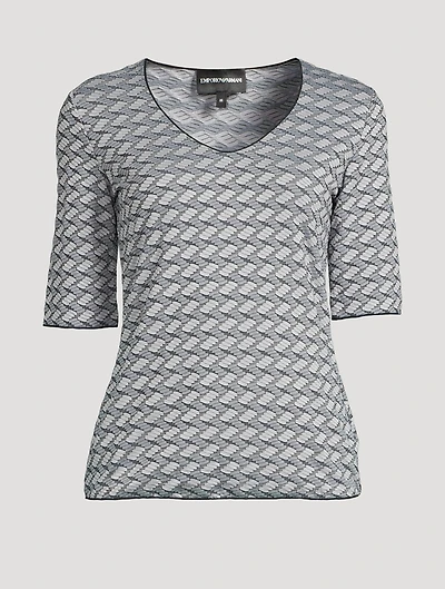 Embossed Jacquard Jersey T-Shirt