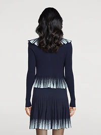 Gradient Plissé Cardigan