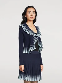 Gradient Plissé Cardigan