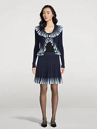 Gradient Plissé Cardigan