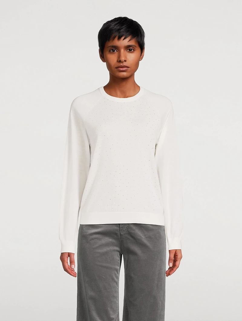 Crystal-Embellished Wool Sweater