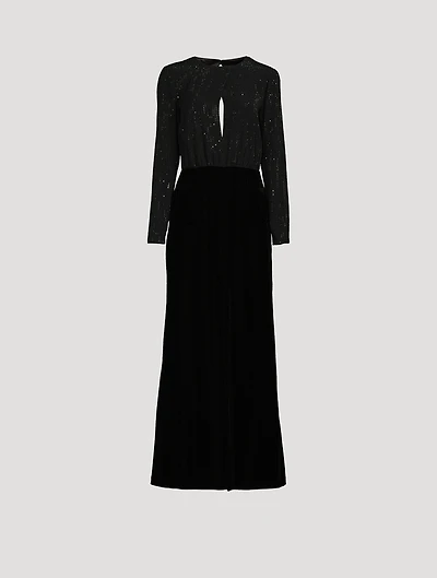 Mixed-Media Maxi Dress