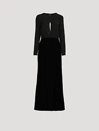 Mixed-Media Maxi Dress