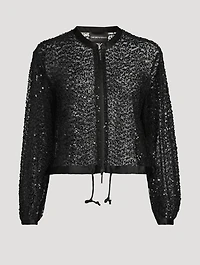 Sequin-Embellished Tulle Jacket
