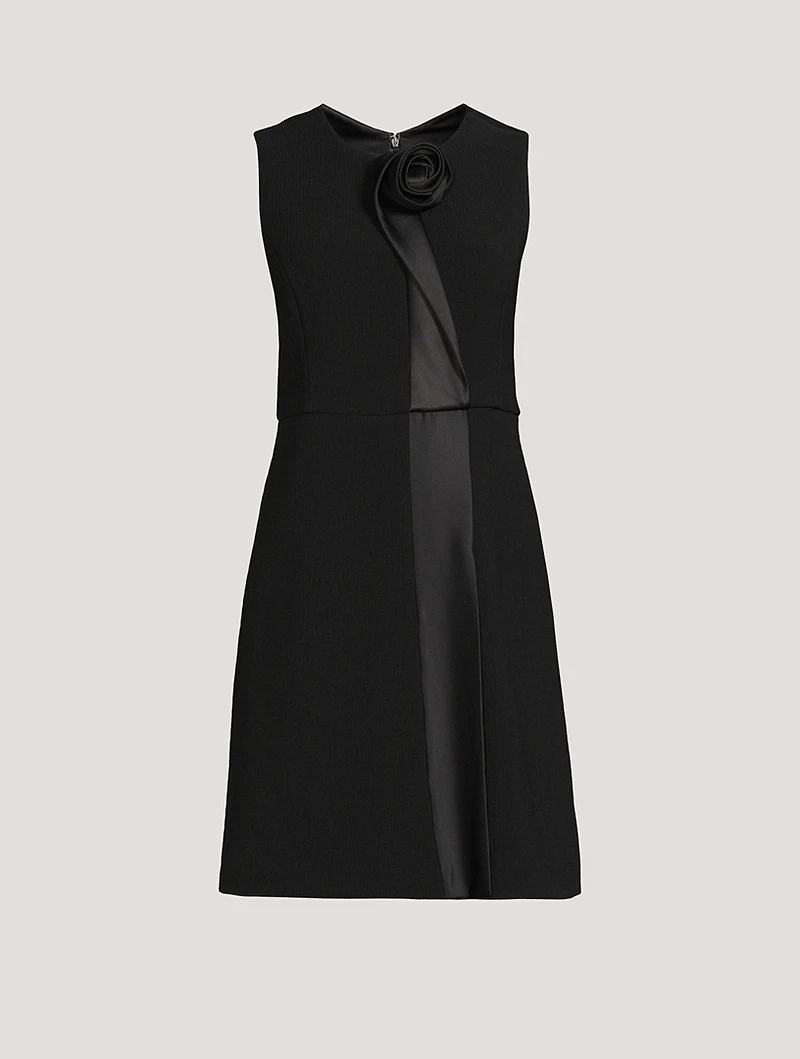 Technical Sheath Dress With Rosette