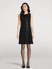 Technical Sheath Dress With Rosette