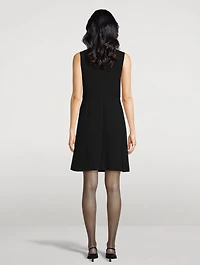 Technical Sheath Dress With Rosette