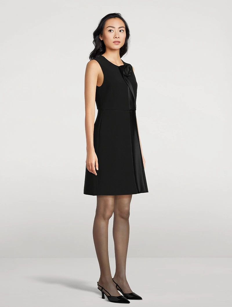 Technical Sheath Dress With Rosette