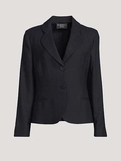 Icon Chevron Single-Breasted Blazer