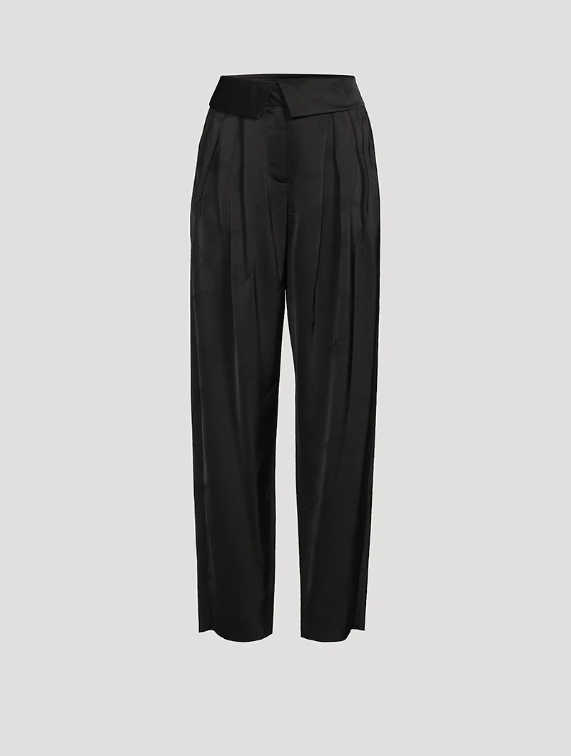 Pleated Satin Trousers