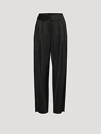 Pleated Satin Trousers
