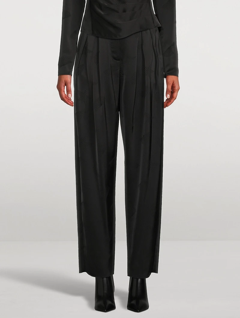 Pleated Satin Trousers