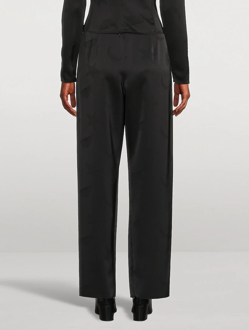 Pleated Satin Trousers