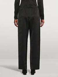 Pleated Satin Trousers