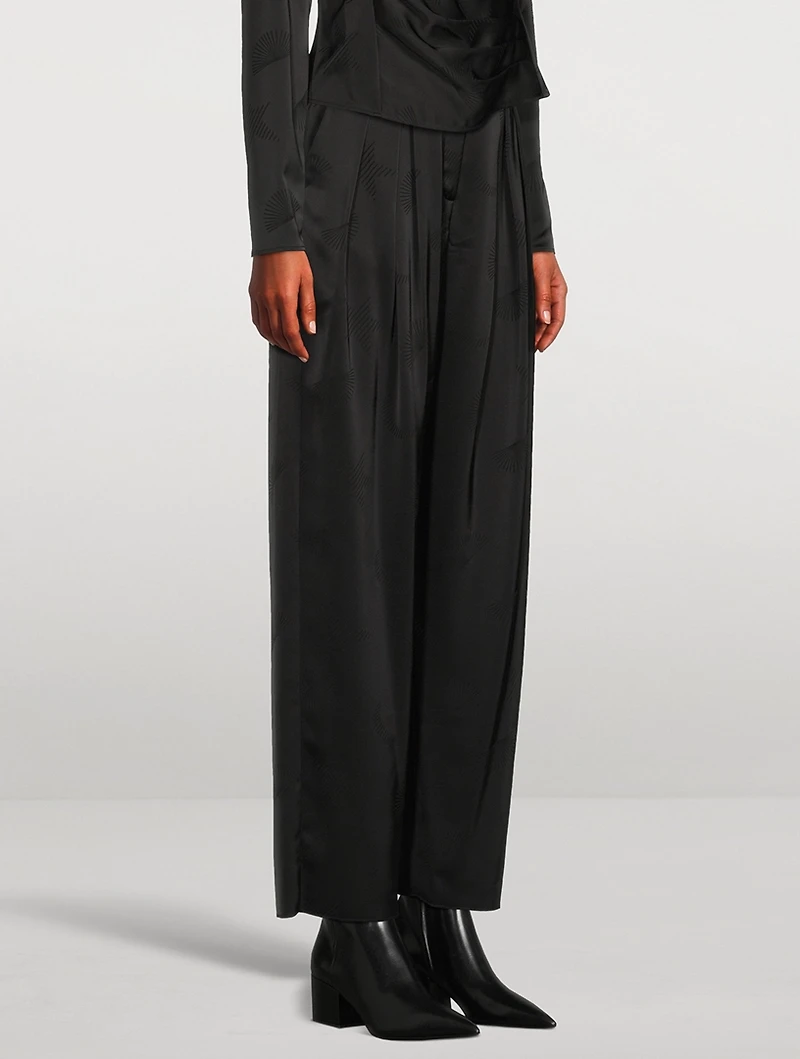 Pleated Satin Trousers
