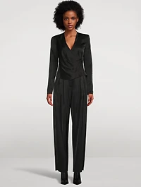 Pleated Satin Trousers