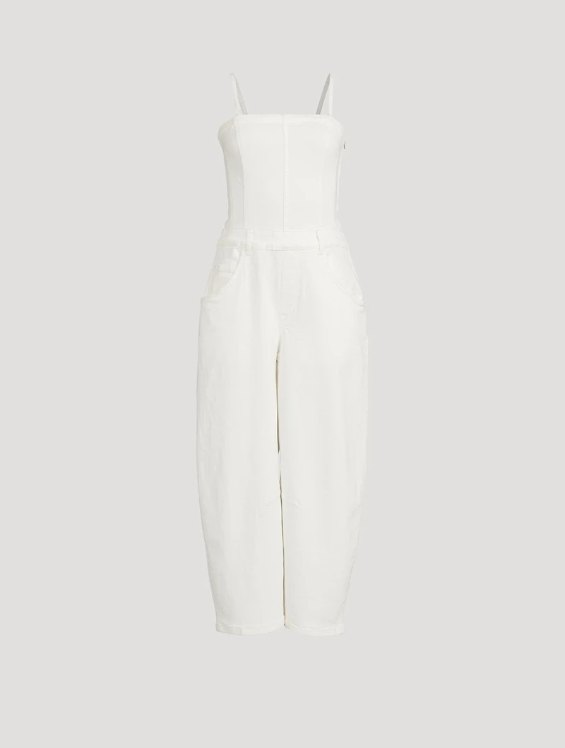 Je Suis Pret Barrel-Leg Denim Jumpsuit