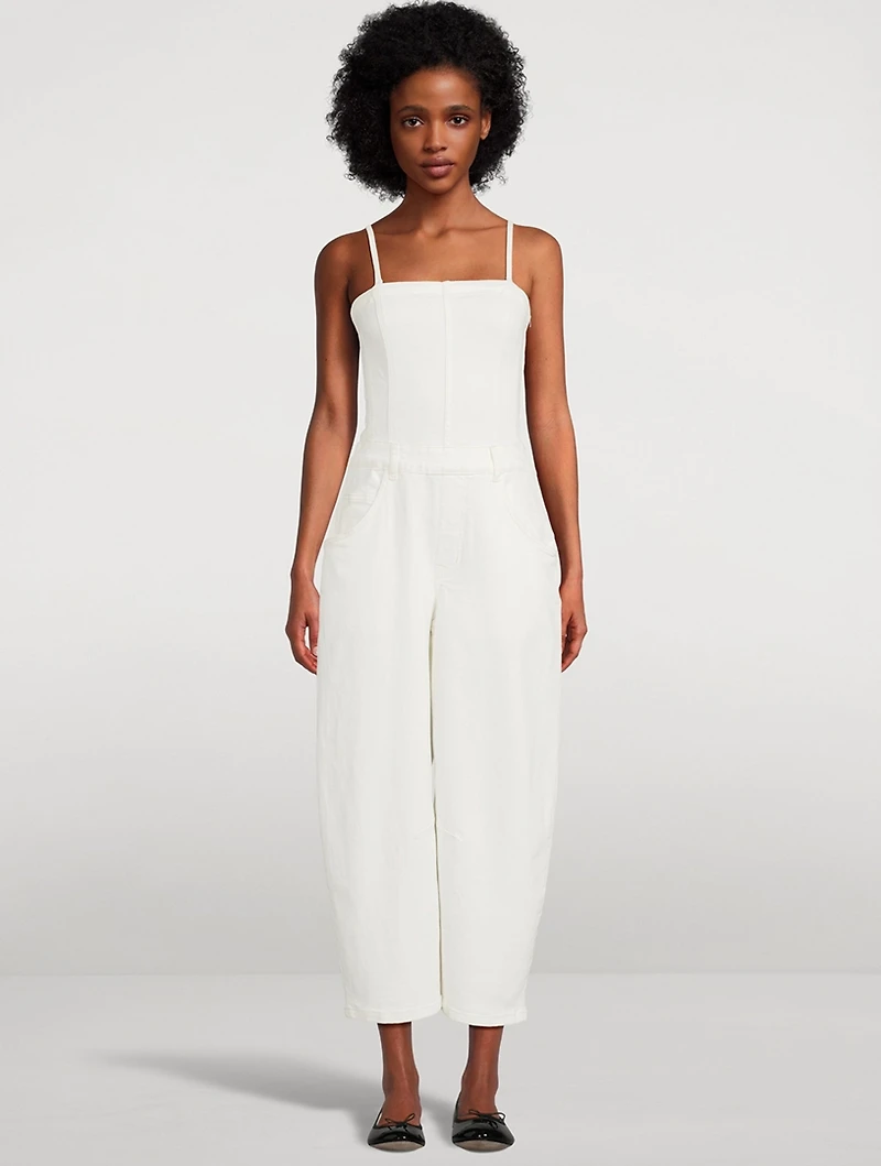 Je Suis Pret Barrel-Leg Denim Jumpsuit
