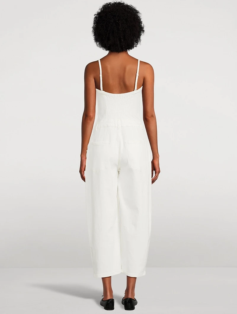 Je Suis Pret Barrel-Leg Denim Jumpsuit