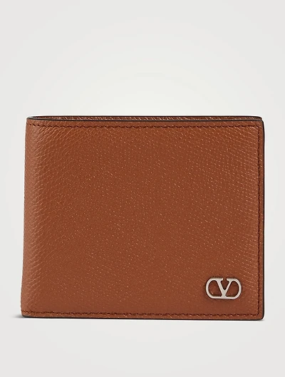 VLogo Leather Bi-Fold Wallet