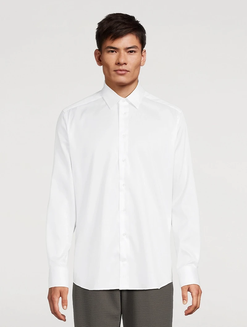 Stretch Cotton Long-Sleeve Shirt