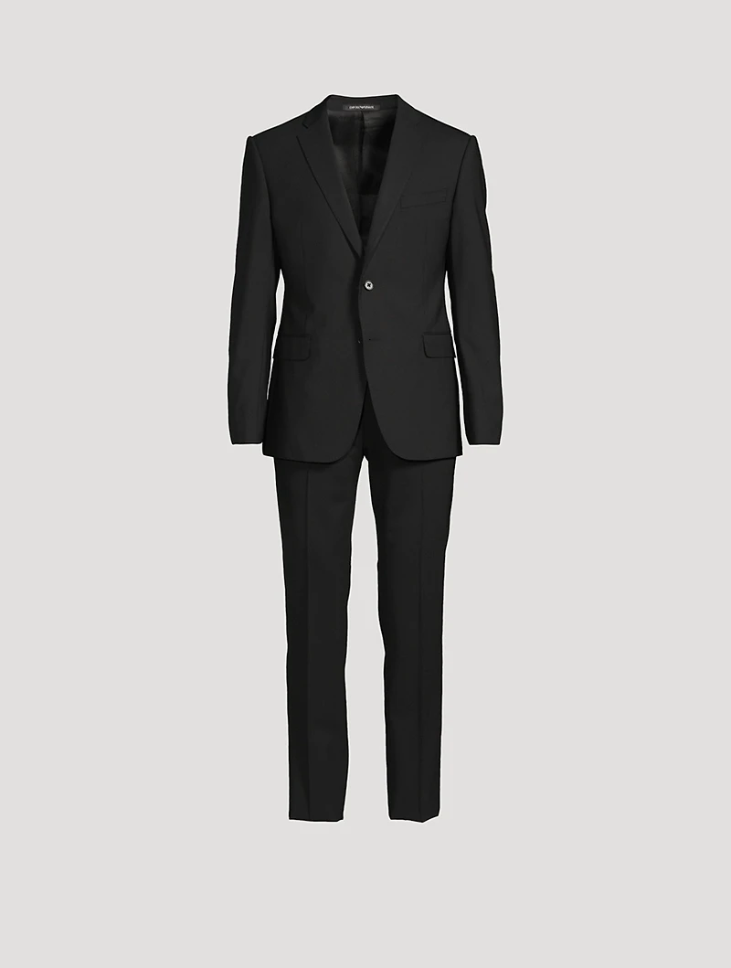 Brushed Stretch Wool Two-Piece Suit
