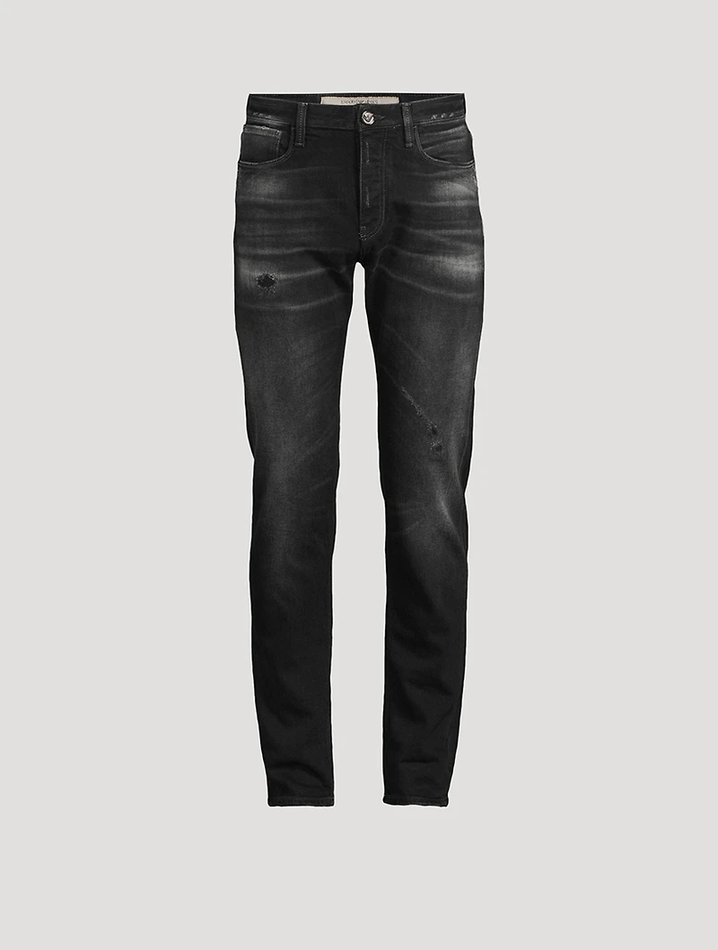 Low-Rise Slim Straight Jeans