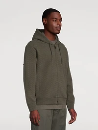 Velvet Flocked Zip Hoodie Logo Print