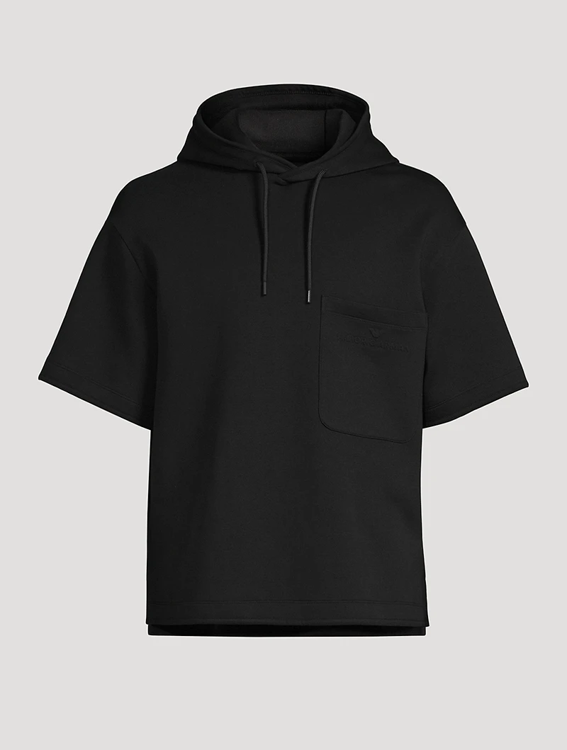 Stretch Jersey Short-Sleeve Hoodie