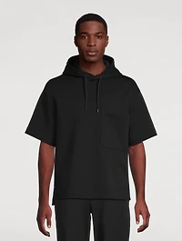 Stretch Jersey Short-Sleeve Hoodie