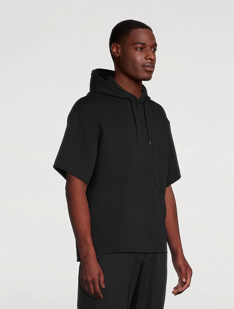 Stretch Jersey Short-Sleeve Hoodie