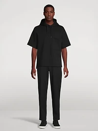 Stretch Jersey Short-Sleeve Hoodie
